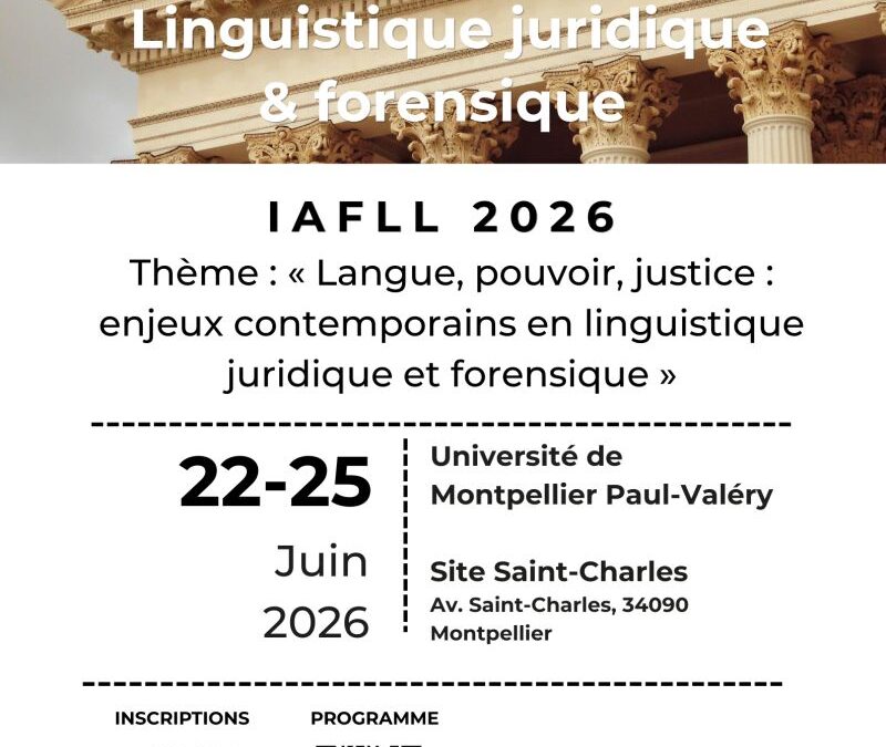 Colloque Linguistique juridique & forensique – IAFLL 2026
